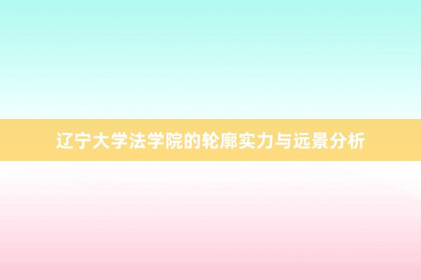 辽宁大学法学院的轮廓实力与远景分析